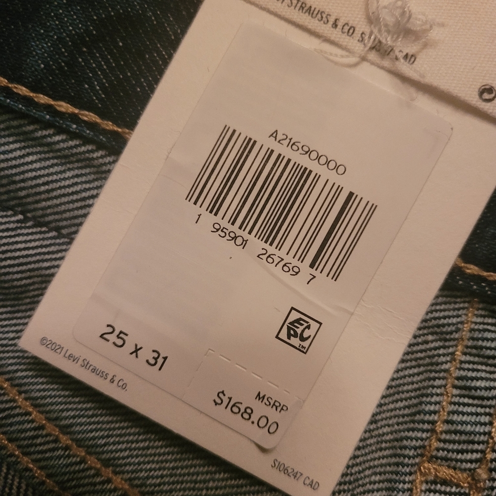 Levis Made & Crafted Womens Denim Jean 25 Full Flare High Rise Dark Blue New - Picture 9 of 11